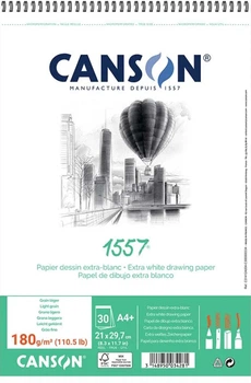 Альбом для рисунка на спирали Canson 1557 А4 21x29.7 см 180г/м2 30 листов белый цвет (3148950034281)