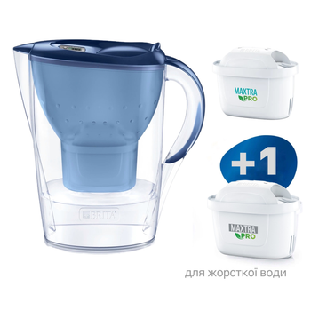 Фильтр для питьевой воды Brita Marella 2,4 л Синий с картриджами Maxtra Pro 1 шт + Maxtra Pro Hard Water 1 шт