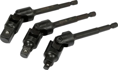 Uchwyt-adaptery nasadek YATO z 6-kąta - 1/4" na kwadrat - 1/4", 3/8", 1/2" L=125 mm Cr-V 3 szt (YT-04641)