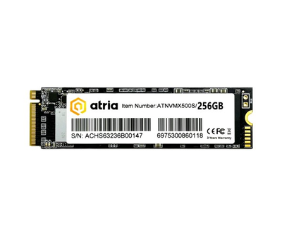 Твердотільний накопичувач M.2 256Gb, Atria X500S, PCI-E 3.0 x4, 3D TLC, 2300/1400 MB/s (ATNVMX500S/256)