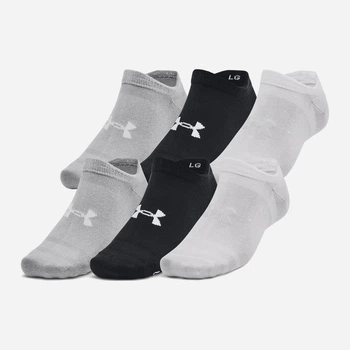 Набор мужских носков коротких Under Armour Essential No Show 6pk 1382611-002 L 6 пар Белый/Серый/Черный (196885582875)
