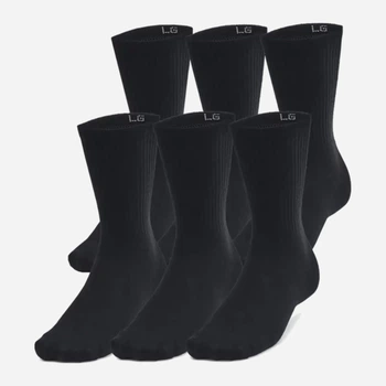 Набор мужских носков высоких Under Armour Essential 6pk Crew 1387058-001 L 6 пар Черный (196886392589)