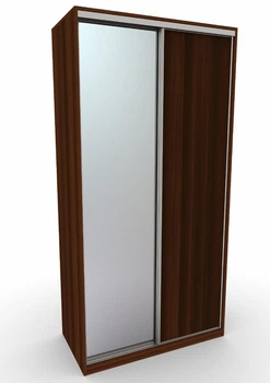 Шафа-купе Стерх Т3 двухдверна з фасадом дзеркало+дсп 120x60x240 см Венге