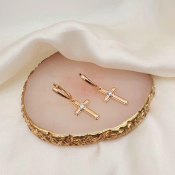 Серьги английские xuping крестики