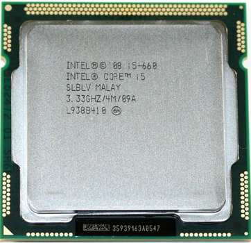 Процесор INTEL CORE i5-660 LGA1156 3.33GHz / 4MB / 2,5GT/s (CM80616003177AC) s1156 Tray Б/У