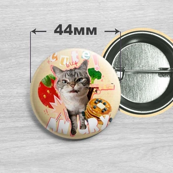 Значок Котик №2 44мм