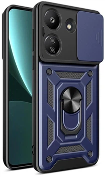 Протиударний броньований чохол із захистом камери для Xiaomi Redmi 13c та Poco c65 Armor Case Keysion blue