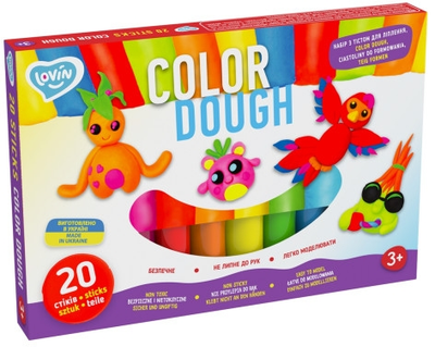 Набір для ліплення з тістом Lovin 20 stick Color Dough 41204 (4820199477461)