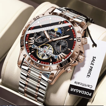 Мужские Механические Часы Серебристые Poedagar Mechanical (298130)