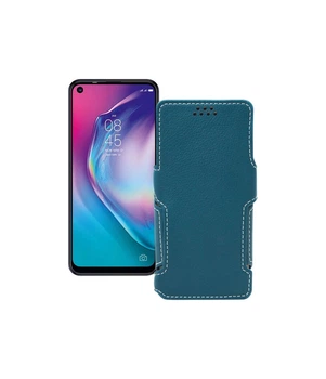 Чохол-книжка з екошкіри для телефону Tecno Camon 15 Air Тм. Бірюзовий