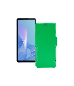 Чохол-книжка з екошкіри для телефону Sony Xperia 10 III Зелений