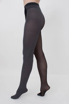 Колготки жіночі з контрастними смугами Giulia MIRACLE 40 (1) 2 Grey-dark grey melange
