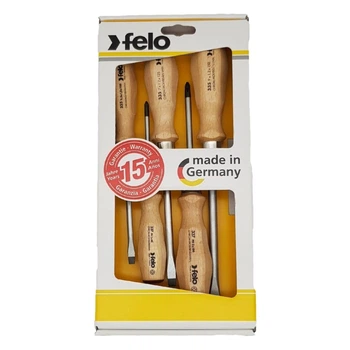 Набор ударных отверток Felo 5,5х100/7,0х125/9,0х150/PН1x80/PН2x100 CrMoV сталь деревянные ручки 33595198 (14719)