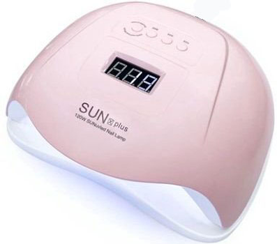 Лампа для маникюра Nail Lamp SUN X Plus 120W для покрытия ногтей гель лаком, гелем UV/LED Pink