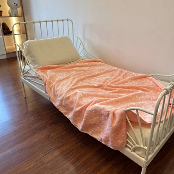Плед детский Cappone Сердечки персиковые, 110х140 см