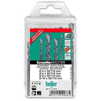Набор буров HELLER Granite Master SDS-plus 4 2x6 8 10/110 мм гранит и другие натуральные камни бетон железобетон (12617)