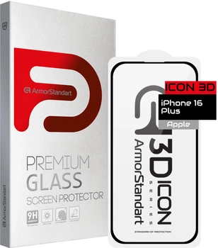 Защитное стекло ArmorStandart Icon 3D для смартфона Apple iPhone 16 Plus Black (ARM78029)