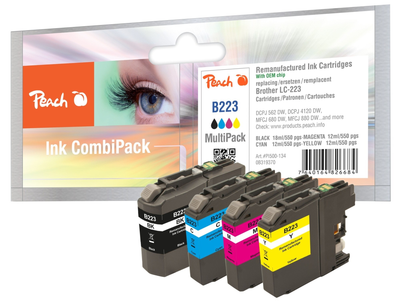 Набір картриджів Peach Tinte Spar Pack для HP 912 Black 1 x 12 мл + Color 3 x 6 мл (7640460546941)