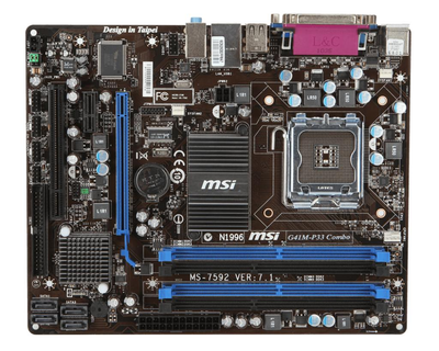 Материнская плата MSI G41M-P33 Combo MS-7592 REV: 7.1, Intel G41, mATX, s775 БУ