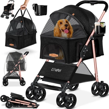 Коляска для собак LovPet Pet Buggy 2in1, Black Д - 65см ,Ш - 50.5