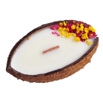 Ароматическая свеча из соевого воска с сухоцветом "Coconut" Spokiy SP2344-1, 100 г