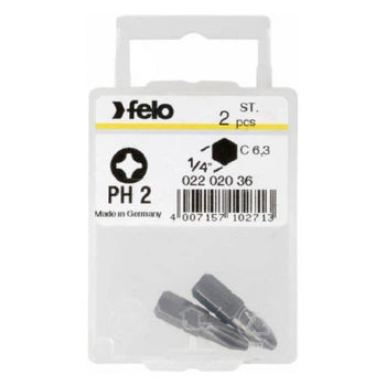 Бита Felo PH2х25 мм 1/4" С 6,3 ВОХ (2 шт) 02202036 (14249)