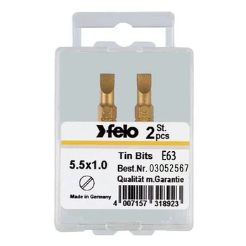 Бита Felo TIN 5,5х1,0х50 мм 1/4" Е6,3 ВОХ (2 шт) 03052567 (14383)