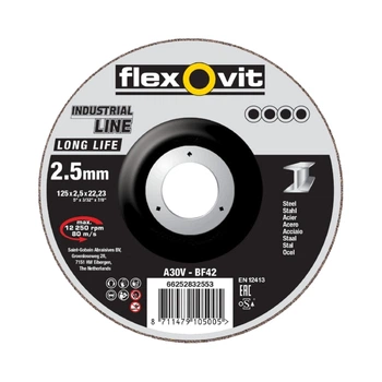 Круг Flexovit отрезной по металлу 115х2,5х22,2 мм FH40 A 30 V-BF41 EXTRA LONG LIFE 13300 об/мин 66252919980 (13933)