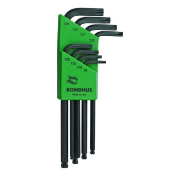 Набір ключів Bondhus TORX 8 шт T9/T10/T15/T20/T25/T27/T30/T40 сферичні (14988)