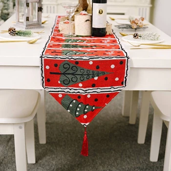 Новогодняя дорожка на стол Cappone , Нарядная елочка , 35х180 см
