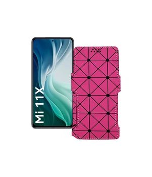 Чохол-книжка з екошкіри для телефону Xiaomi Mi 11x 2021 Розовий ромб