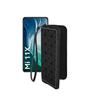 Чохол-гаманець з екошкіри для телефону Xiaomi Mi 11x 2021 Чорний ромб