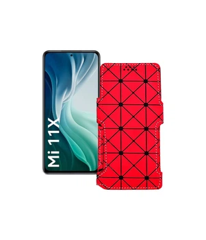 Чохол-книжка з екошкіри для телефону Xiaomi Mi 11x 2021 Червоний ромб