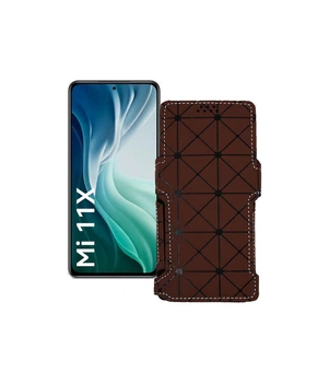 Чохол-книжка з екошкіри для телефону Xiaomi Mi 11x 2021 Коричневий ромб