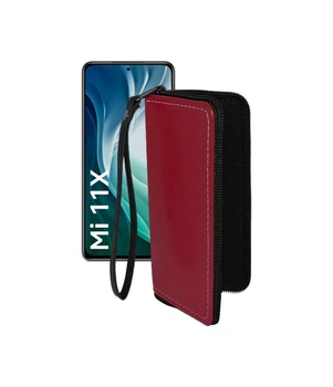 Чохол-гаманець із екошкіри для телефону Xiaomi Mi 11x 2021 Бордовий