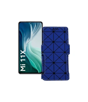 Чохол-книжка з екошкіри для телефону Xiaomi Mi 11x 2021 Синій ромб
