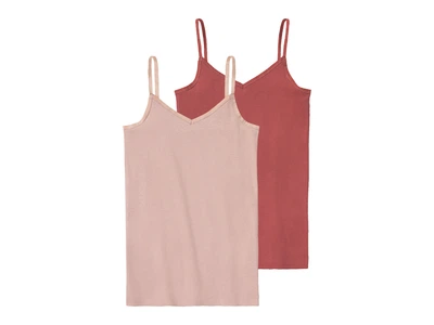 Майка бельевая в рубчик набор 2 шт. для девочки Pepperts LYCRA® 419215/н 134-140 см (8-10 years) Розовый