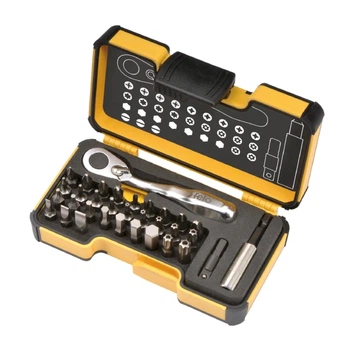 Набор бит Felo XS 33 SL PH PZ Torx TorxTR SW + переходник 1/4"+ держатель бит + реверсивная ручка 33 шт StrongBox 05773306 (14494)