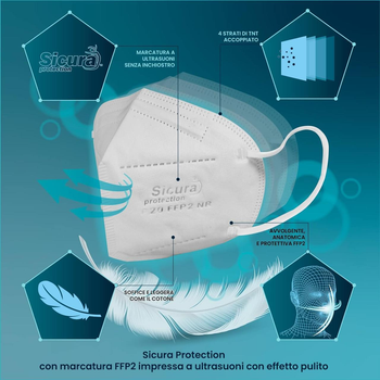 Маски респираторы Sicura FFP2 20 шт Белый