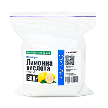 Лимонна кислота ТМ Клебріг 500г Харчова добавка Е-330