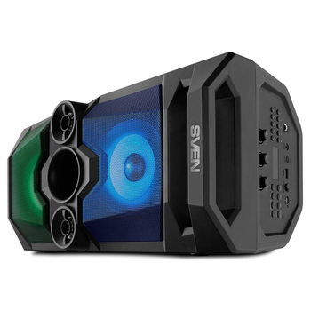 Колонкі Sven PS-650 Black, 2 x 25 Вт, пластиковий корпус, FM, Bluetooth, USB, microSD, LED-дисплей, підсвічування, 2x4000мА*год акумуля