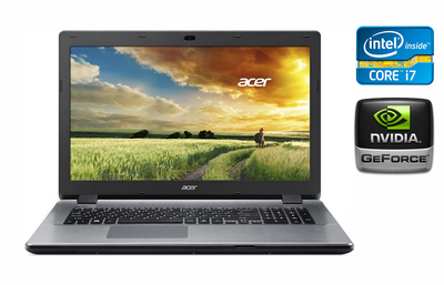 Ноутбук Б-клас Acer Aspire E5-771 / 17.3" (1920x1080) IPS / Intel Core i7-4510U (2 (4) ядра по 2.0 - 3.1 GHz) / 16 GB DDR3 / 512 GB SSD / nVidia GeForce 840M, 2 GB DDR3, 64-bit / WebCam / HDMI б/в