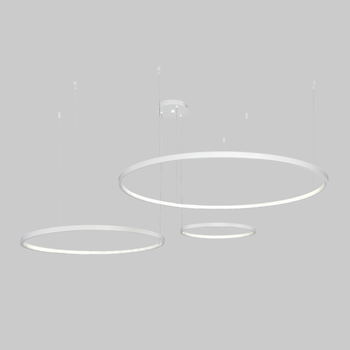 Белая светодиодная люстра из трех колец 40+60+80см «Circle» (52-9832-3B WHITE LED (400+600+800))