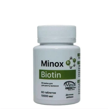 Біотин Minox для волосся, шкіри та нігтів 10 000 мкг, 60 таблеток