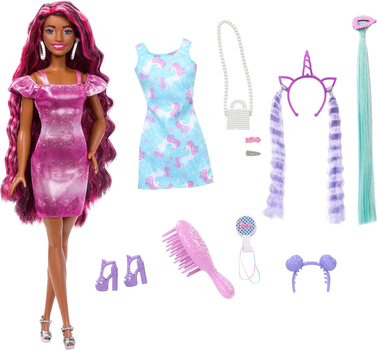 Lalka z akcesoriami Mattel Barbie Zabawa włosami HKT99 29 cm (0194735281176)