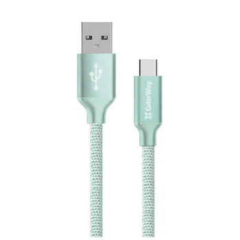 Дата кабель USB 2.0 AM to USB-C 2.0m mint ColorWay (CW-CBUC008-MT)