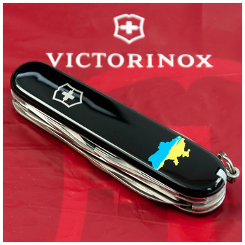 Нож Victorinox Climber Ukraine Black Карта України Жовто-Блакитна (1.3703.3_T1166u)