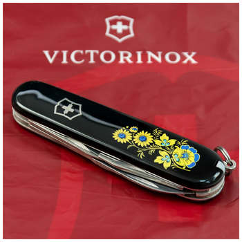 Ніж Victorinox Spartan Ukraine Black Квіти (1.3603.3_T1050u)