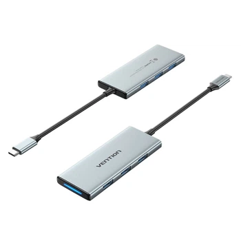 Док-станція USB3.1 Type-C --> HDMI/USB 3.0x3/SD/TF/PD 100W 7-in-1 Vention