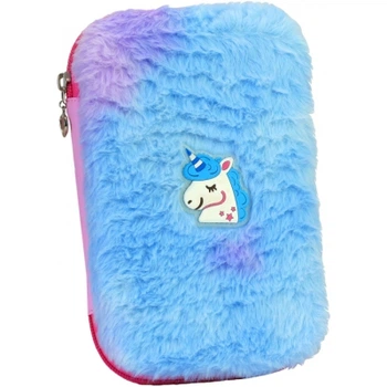 Пенал Cool For School 1 отделение с плюшем и аппликацией Голубой (CF6514-blue)